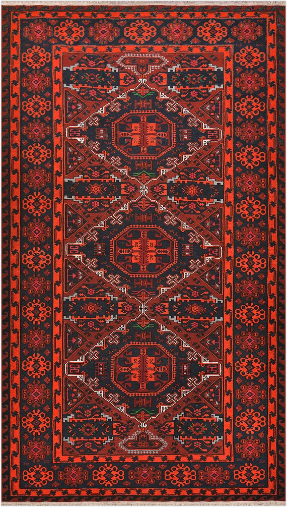 Безворсовый Дагестанский ковер Sumakh №4472 352x199cm из шерсти