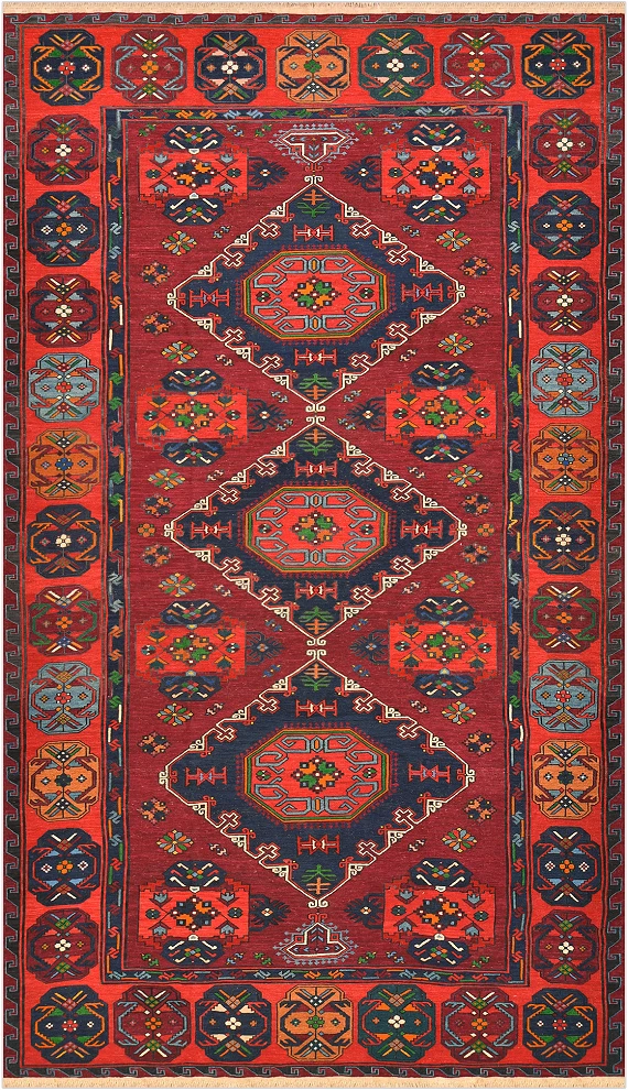 Безворсовый Дагестанский ковер Sumakh №4484 360x210cm из шерсти