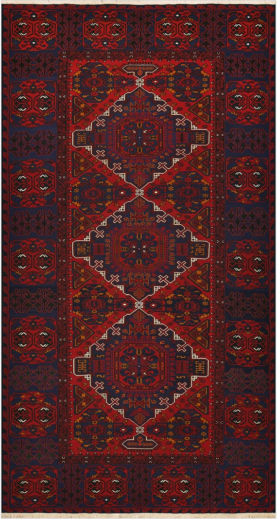 Безворсовый Дагестанский ковер Sumakh №4487 387x208cm из шерсти