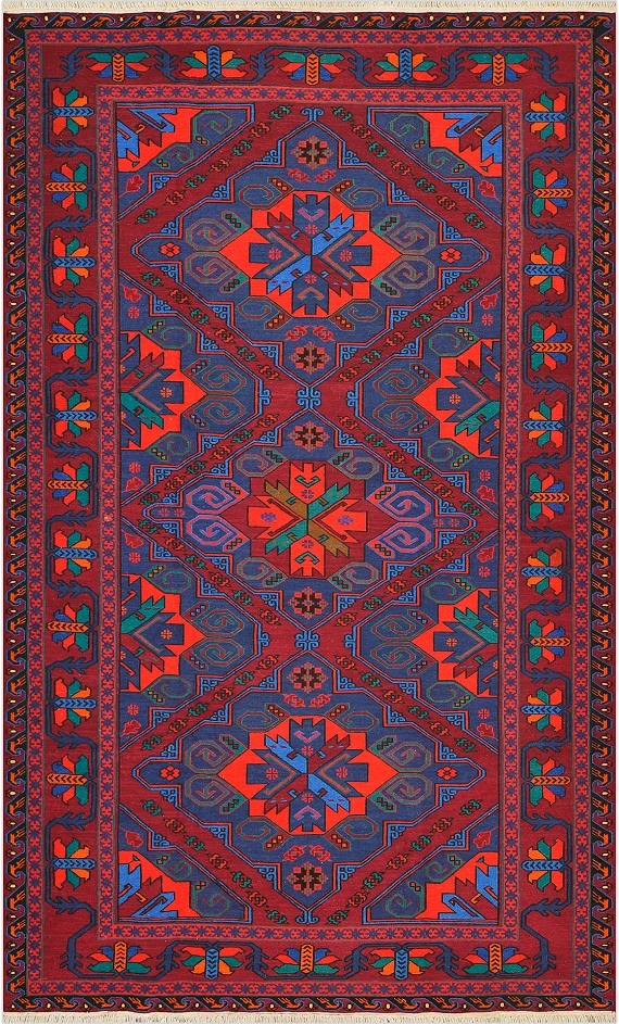 Безворсовый Дагестанский ковер Sumakh №4490 298x196cm из шерсти