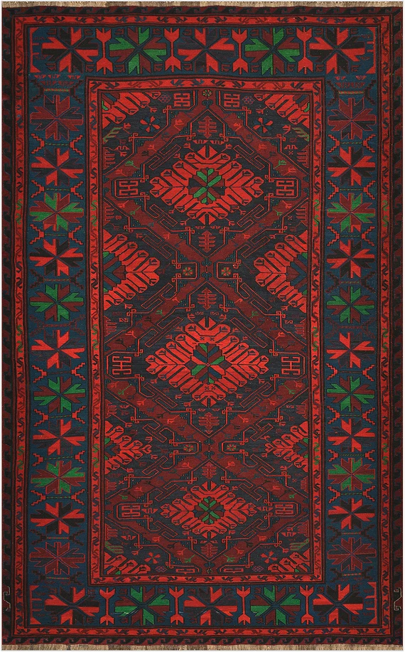 Безворсовый Дагестанский ковер Sumakh №4502 354x218cm из шерсти