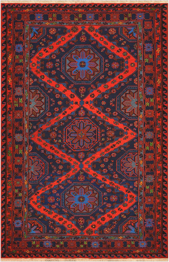 Безворсовый Дагестанский ковер Sumakh №4507 336x217cm из шерсти