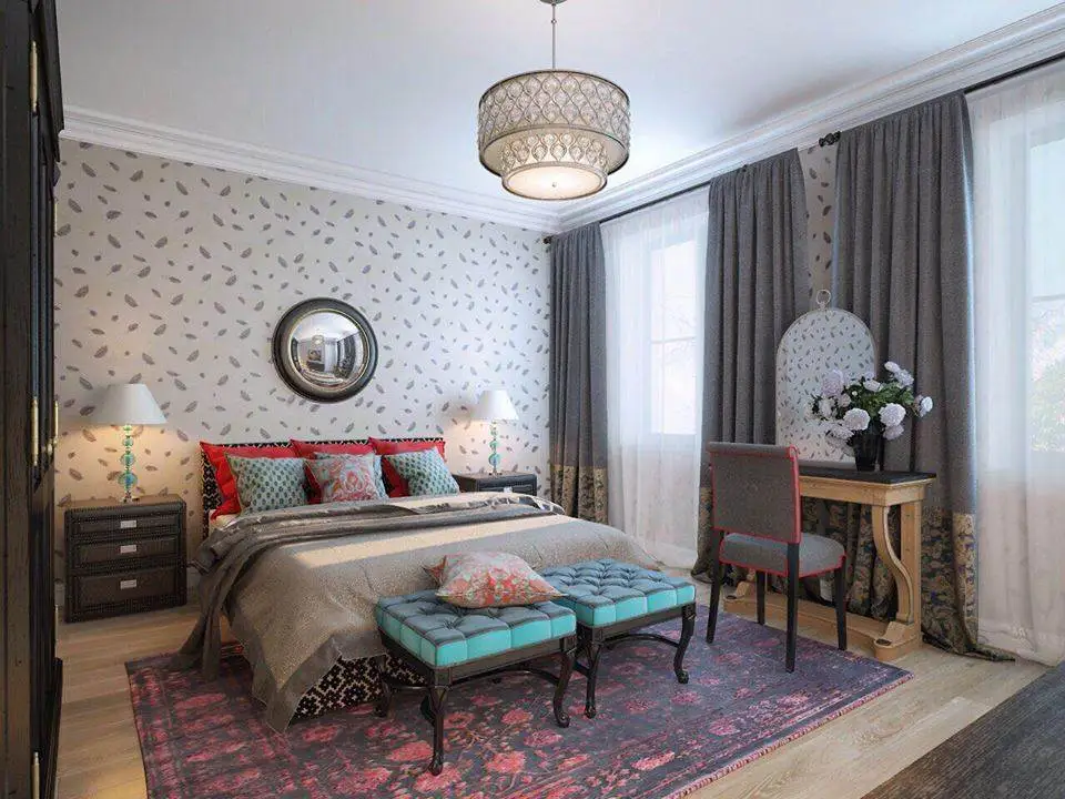 Скульптурный ковер ручной работы ANSY в спальне