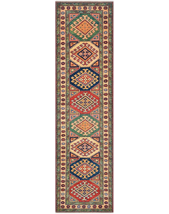 Шерстяной Кавказский ковер Kazakh №3170 190x52cm