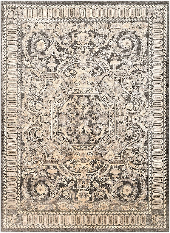 Современный Индийский ковер Aubusson Neo №4389 372x272cm из шерсти и шелка в стиле неоклассика