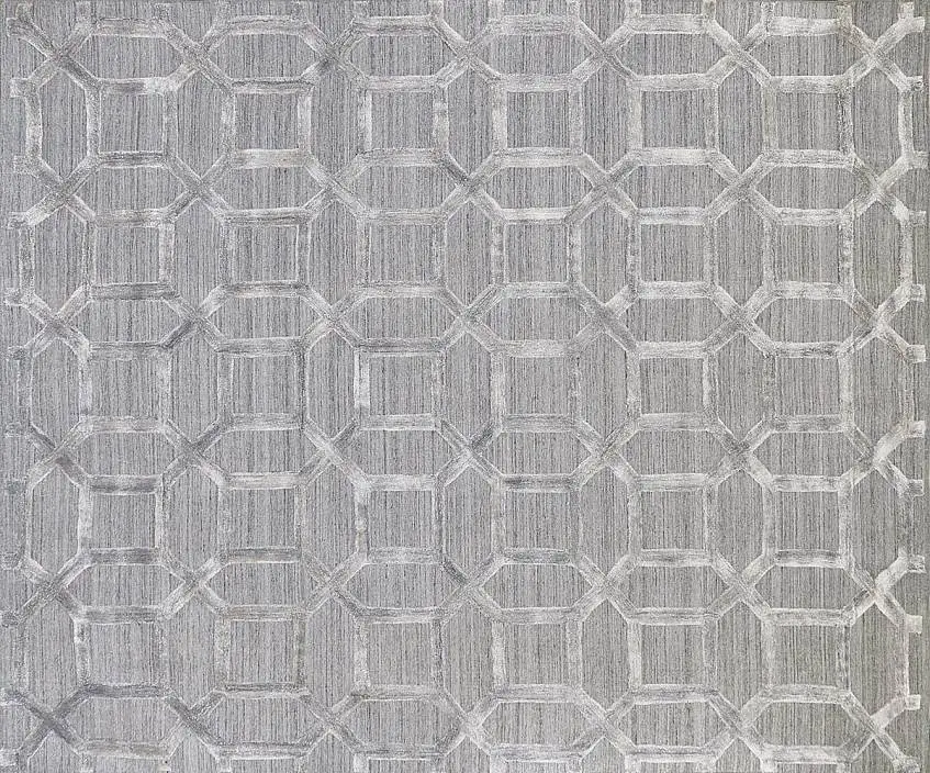 современный ковер серого с геометрическим орнаментом