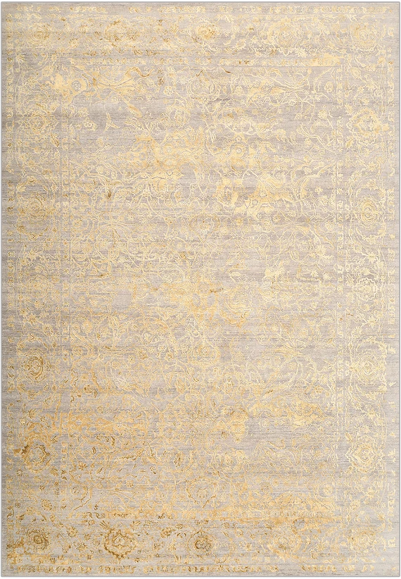 Современный Индийский ковер Shabby Classic №3957 433x302cm из шерсти и шелка в стиле неоклассика