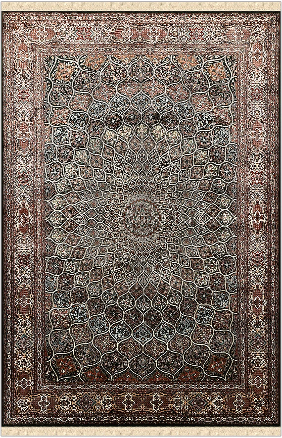 Шелковый Индийский ковер Gombad №4338 276x188cm