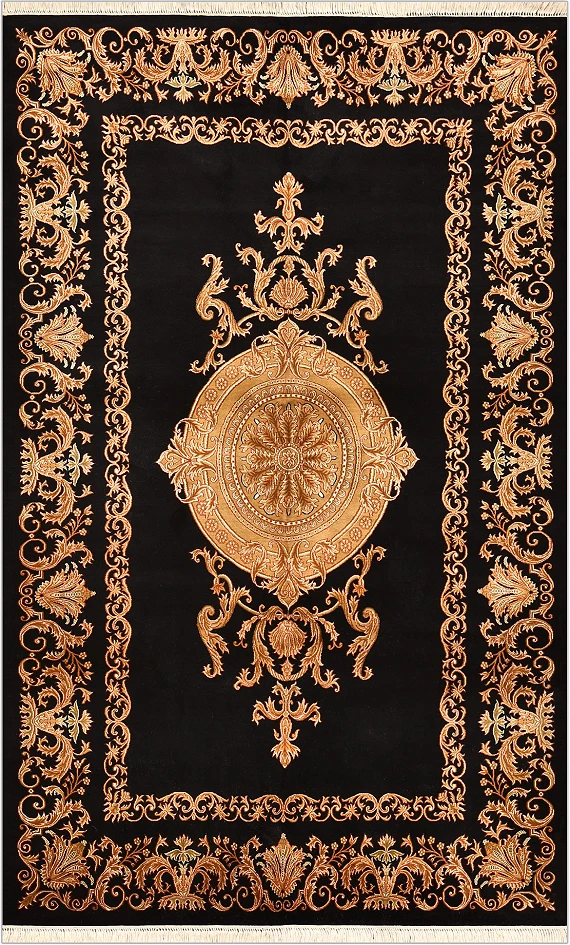 Шелковый Индийский ковер Savoneri №1583 196x122cm