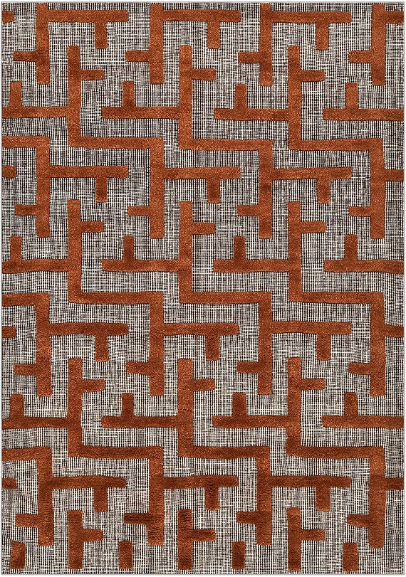 Безворсовый Индийский ковер Tazart №4664 246x171cm из шерсти