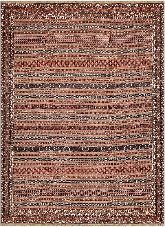 Безворсовый Пакистанский ковер Zinjan №4745 372x268cm из шерсти