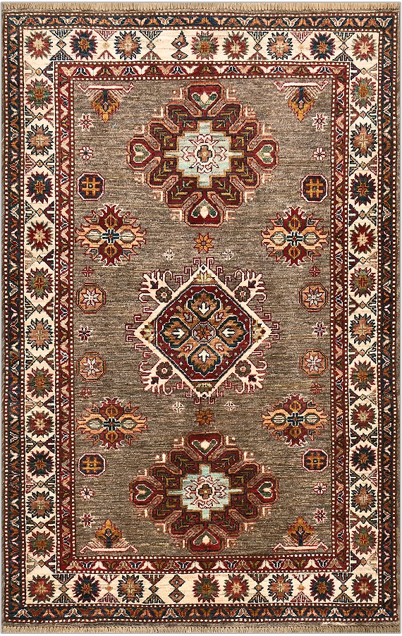 Шерстяной Пакистанский ковер Kazakh №4838 160x103cm