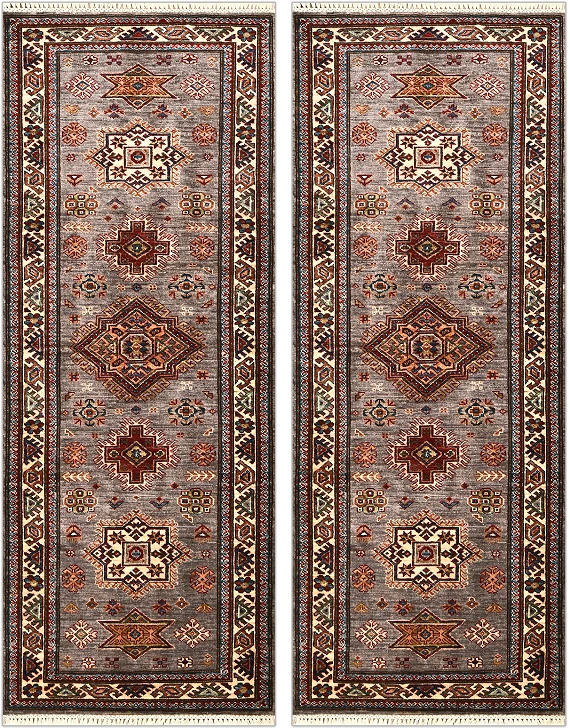 Шерстяной Пакистанский ковер Kazakh №4840 205x80cm