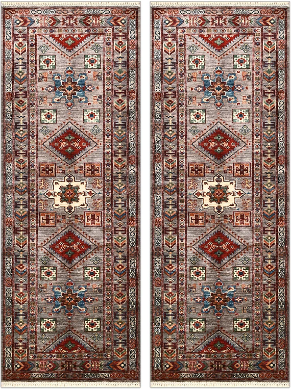 Шерстяной Пакистанский ковер Kazakh №4842 207x76cm