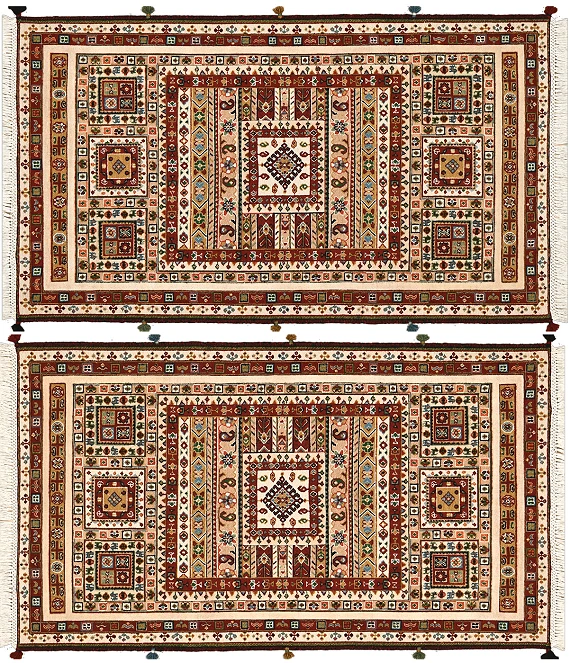 Безворсовый Индийский ковер Sirjan №3682 159x94cm из шерсти