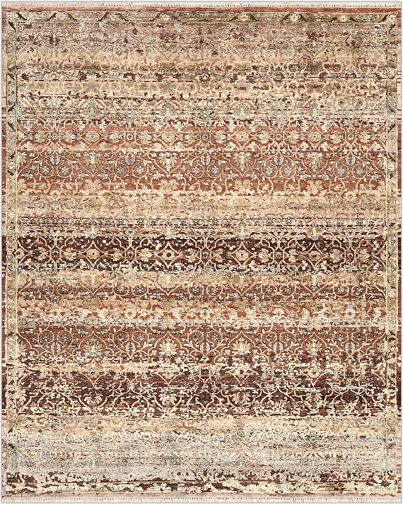 Современный Индийский ковер Artefact №4884 305x249cm из шерсти и шелка в стиле неоклассика