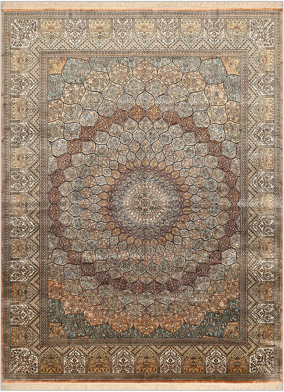 Шелковый Индийский ковер Gombad №4905 365x275cm