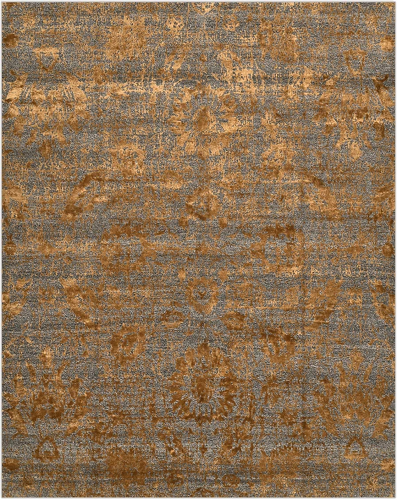Современный Индийский ковер Shabby Classic №4914 306x245cm из шерсти и бамб. шелка в стиле неоклассика