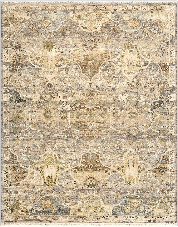 Современный Индийский ковер Artefact №4915 306x247cm из шерсти и шелка в стиле неоклассика