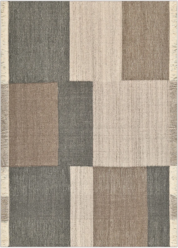 Безворсовый Индийский ковер Bergen №4929 305x202cm из шерсти