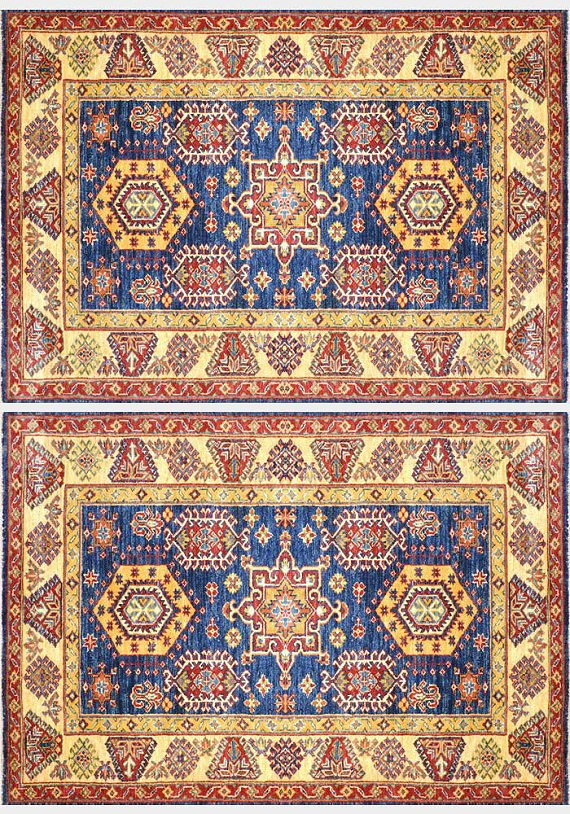 Шерстяной Кавказский ковер Kazakh №1541 150x102cm