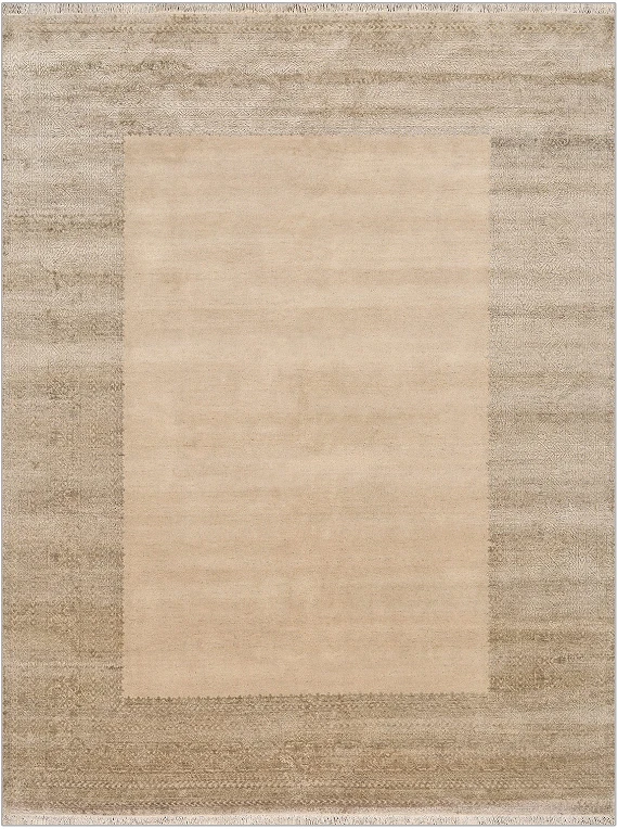 Современный Индийский ковер Ethno Frame №5044 315x245cm из шерсти и шелка в стиле неоклассика