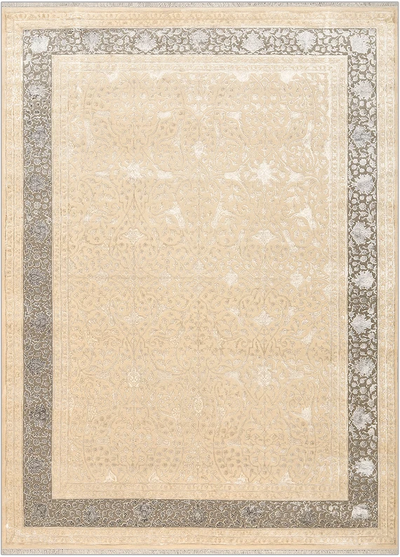 Современный Индийский ковер Rajastan Neo №3217 356x250cm из шерсти и бамб. шелка в стиле неоклассика