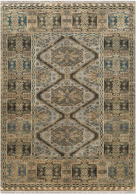 Шерстяной Индийский ковер Rubas Vintage №2878 361x257cm