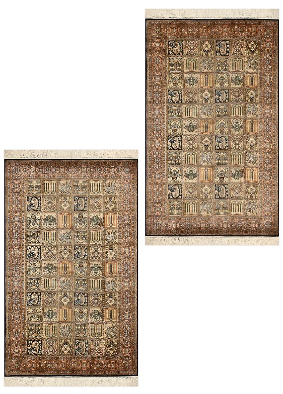 Шелковый Индийский ковер Paradise Garden №5215 150x93cm