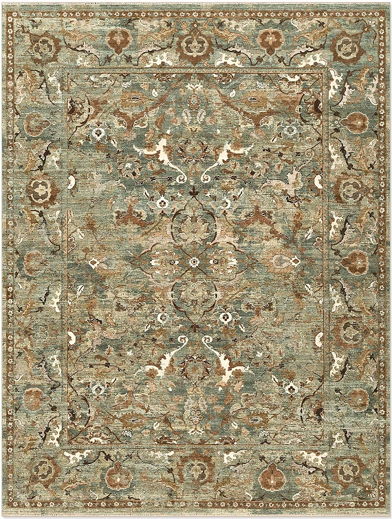 Современный Индийский ковер Polonaise №5228 366x278cm из шерсти и шелка в стиле неоклассика