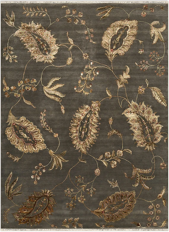 Современный Индийский ковер Rajastan №5243 372x275cm из шерсти и шелка в стиле неоклассика