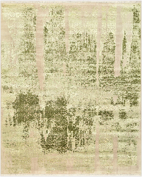 Современный Индийский ковер Shabby Classic №5260 302x247cm из шерсти и бамб. шелка в стиле неоклассика