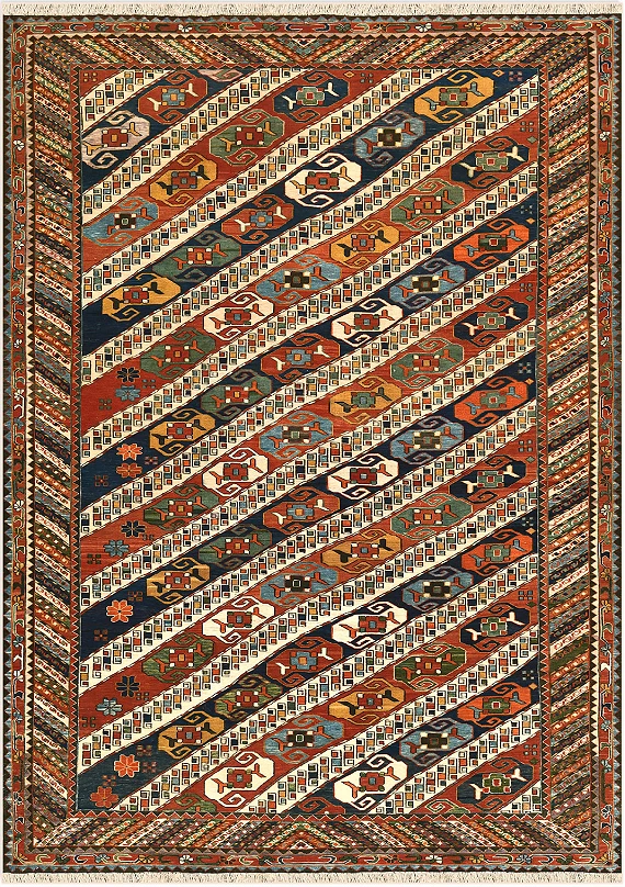 Безворсовый Пакистанский ковер Sumakh №5276 274x194cm из шерсти