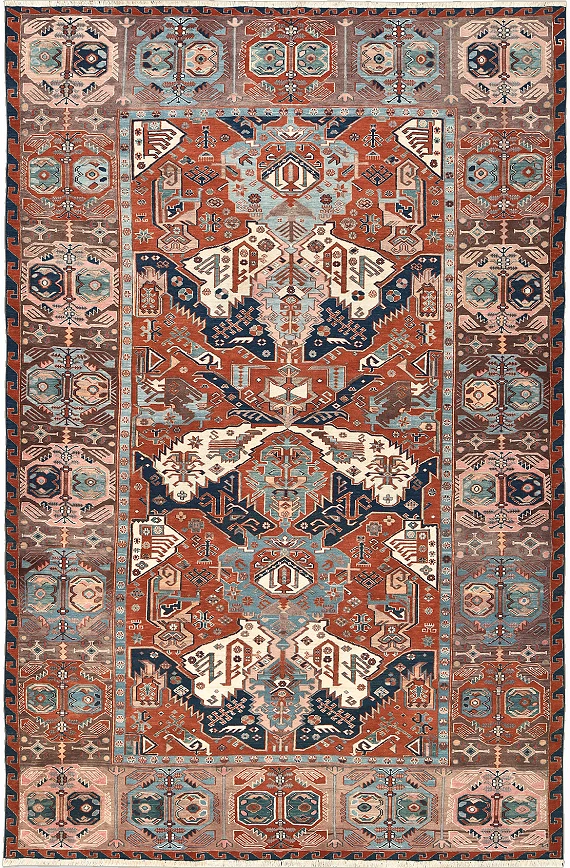 Безворсовый Пакистанский ковер Dragon №5281 295x193cm из шерсти