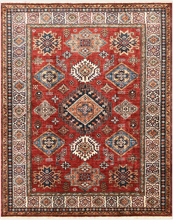 Шерстяной Пакистанский ковер Kazakh №5302 188x153cm