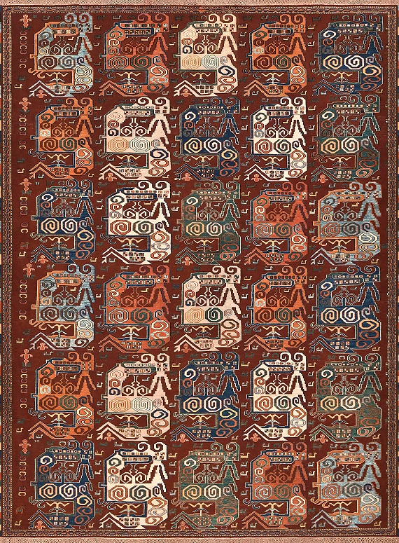 Безворсовый Пакистанский ковер Sumakh Zili №5314 314x234cm из шерсти