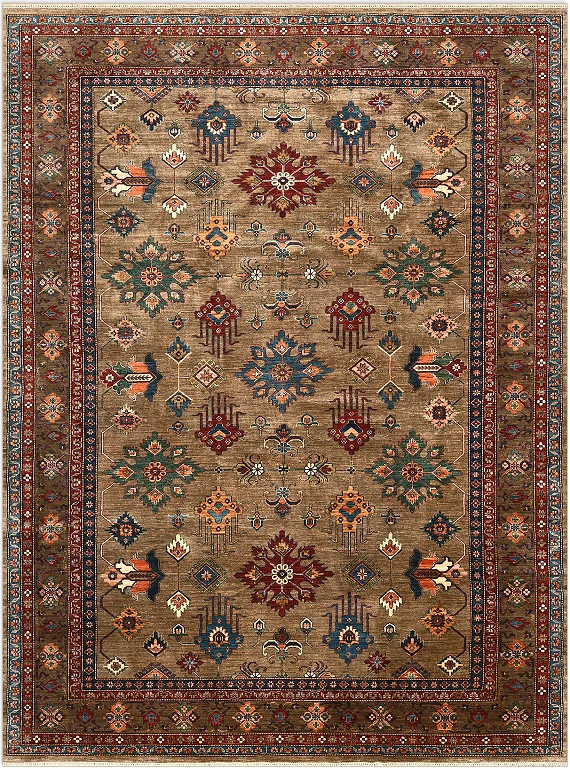 Шерстяной Пакистанский ковер Kazakh №5335 400x300cm