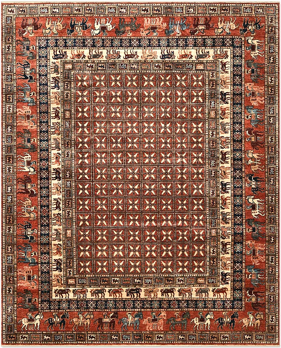 Шерстяной Пакистанский ковер Pazirik №5349 305x249cm