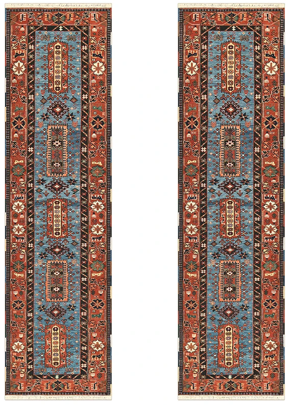 Безворсовый Пакистанский ковер Sumakh №5358 282x76cm из шерсти
