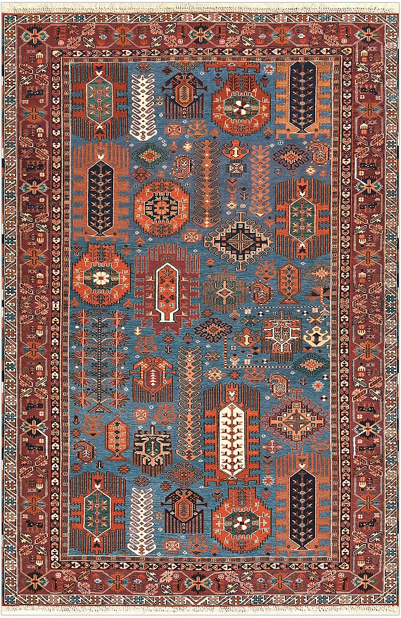 Безворсовый Пакистанский ковер Sumakh №5360 246x165cm из шерсти