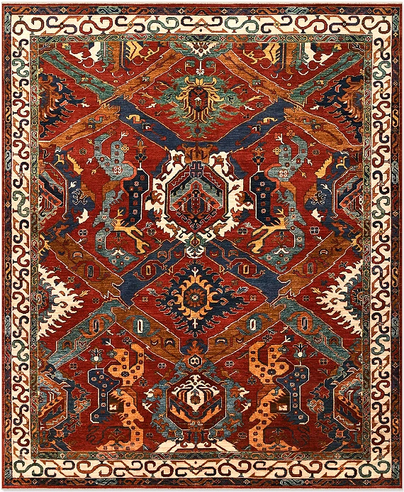 Шерстяной Пакистанский ковер Dragon №5361 302x249cm