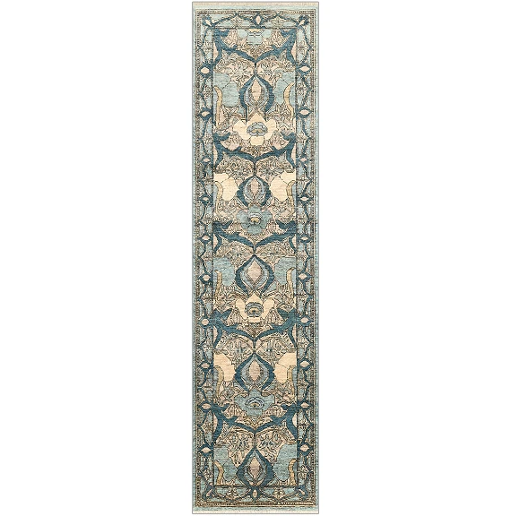 Современный Пакистанский ковер Morris №5307 345x85cm из шерсти в стиле неоклассика