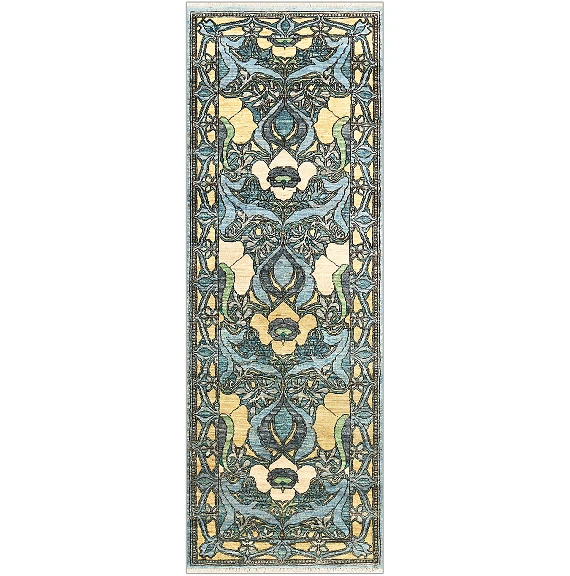 Современный Пакистанский ковер Morris №5318 225x77cm из шерсти в стиле неоклассика