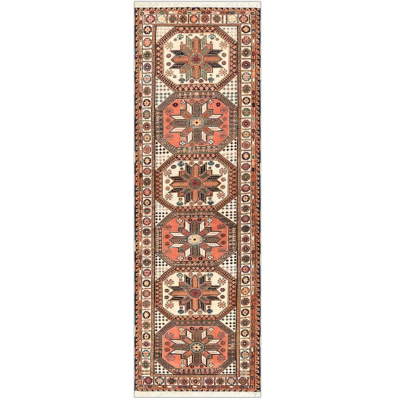 Безворсовый Пакистанский ковер Sumakh №5340 294x95cm из шерсти