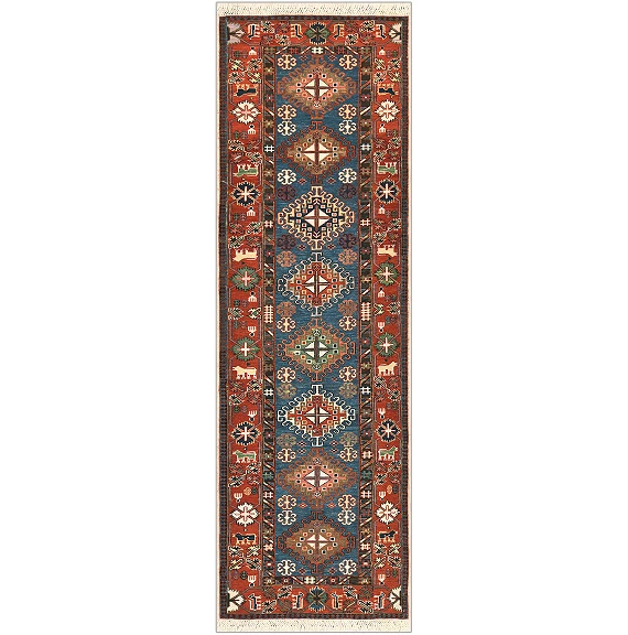 Безворсовый Пакистанский ковер Sumakh №5341 248x78cm из шерсти