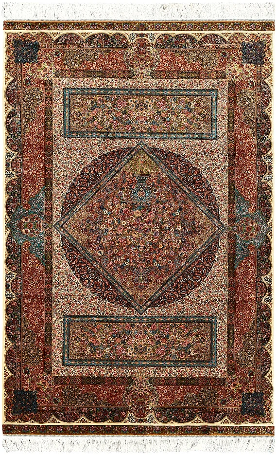 Шелковый Иранский ковер Tehran №5432 226x146cm