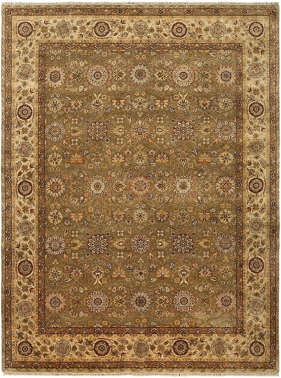 Индийский Agra ковер №2510 363x275cm из шелка и шерсти