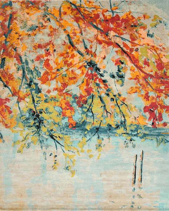 Непальский Autumn ковер №4273 310x246cm из шелка и шерсти