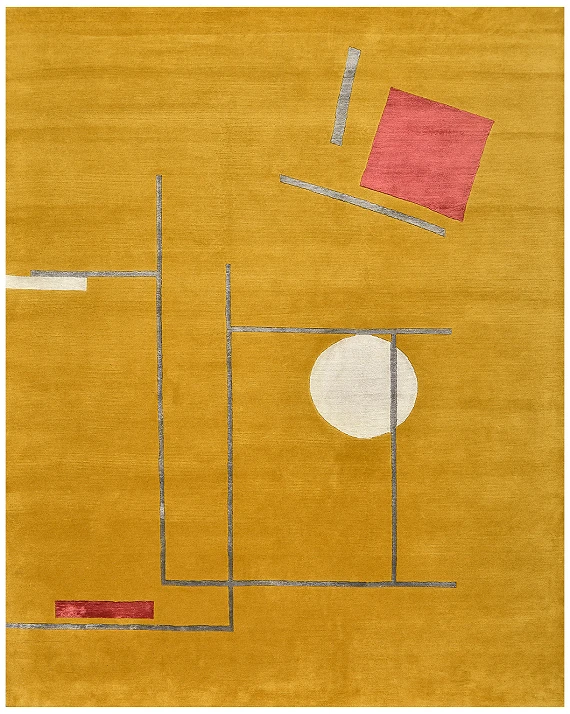 Индийский Bauhaus ковер №5440 307x249cm из шелка и шерсти