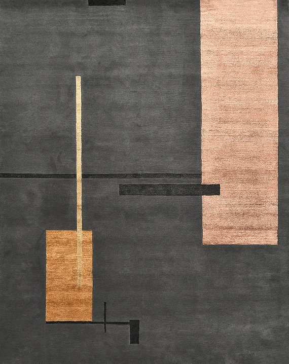 Индийский Bauhaus ковер №5473 309x246cm из шелка и шерсти